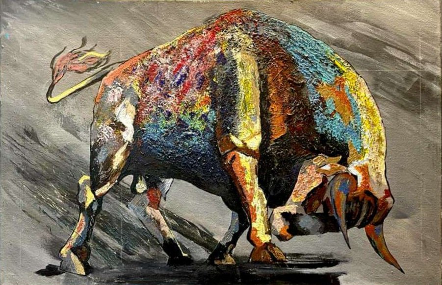 TORO DE LIDIA 2 MJV Toro de Lidia 2, Montoya JV, Acrílico sobre lienzo. - Imagen 1