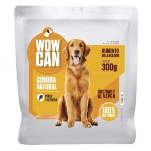 Comida humeda para perros Wow Can, carne de pollo y ternera, 300 grs