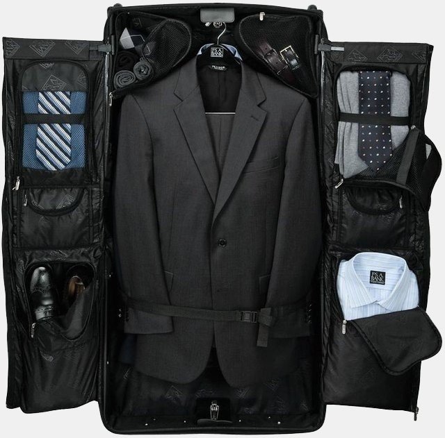 maletin de viaje, porta vestidos hombre, en cuero, negro Maletín de viaje, porta trajes hombre, cuero - Imagen 1