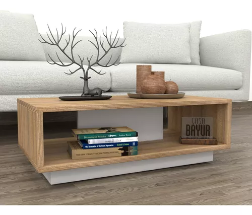 mesa auxiliar diseño moderno, madera, base flotante Mesa auxiliar, madera, diseño moderno