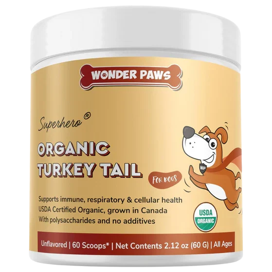 cropped-organic-turkey-tail-wonder-paws-polvo-60-servicios-imagen-1.webp Cola de pavo orgánica, Wonder Paws, polvo 1000 mg, 60 servicios, perros de todas las edades - Imagen 1