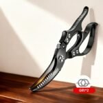 Tijeras de Cocina Profesionales Duraderas - Tijeras de Chef de Acero Inoxidable Afiladas con Hojas de Precisión, Agarre Antideslizante - Ideales para Cocinar, Asar a la Parrilla, Aves, Carne y Verduras - Adecuadas Tanto para Cocinas Comerciales Como Domésticas - Diseño Fácil de Limpiar - Image 6