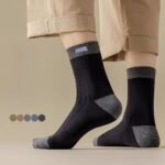 5 Pares de Calcetines Gruesos de Invierno para Hombre, Media Caña - Anti-Olor, Transpirables y Absorbentes del Sudor, Patrones de Letras de Color Sólido, Adecuados para Todas las Estaciones, Ideales para Deportes y Ropa Casual de Negocios, Multicolor Opcional, Calcetines de Felpa, Calcetines para Uso Diario, Patrones de Letras de Moda - Image 8