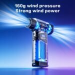 Soplador de aire eléctrico de 110,000 RPM con pantalla LED inteligente, soplador de motor sin escobillas de 160 g de presión de viento potente, boquilla 5 en 1 y luz LED, limpiador de mano portátil para teclado de PC y electrónica de oficina, ventilador turbo de motor sin escobillas con pantalla LED - Image 10