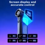 Soplador de aire eléctrico de 110,000 RPM con pantalla LED inteligente, soplador de motor sin escobillas de 160 g de presión de viento potente, boquilla 5 en 1 y luz LED, limpiador de mano portátil para teclado de PC y electrónica de oficina, ventilador turbo de motor sin escobillas con pantalla LED - Image 11