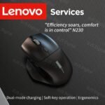 Ratón Inalámbrico Lenovo con Diseño Ergonómico, Ideal para Gaming y Uso en Oficina, Botones Silenciosos para una Operación Cómoda, Conectividad de Modo Dual, Batería de Gran Capacidad y Latencia Ultra Baja - Image 2