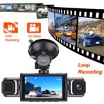 Cámara de tablero para coche de 4 canales 1080P delantera, 720P izquierda/derecha/trasera - Pantalla LED, control por botón pulsador, batería de litio recargable, monitor de aparcamiento 24/7, cámara de visión trasera, monitor de cámara de visión trasera | Accesorios modernos para coche | Cámara con - Image 2