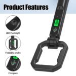 AITALK 1pc Detector de Metales Plegable con Detección Total de 360°, Pantalla LCD para Detectar Objetos a Diversas Distancias, Funciones de Sonido, Vibración y Alarma, Sin Necesidad de Ajuste, Fácil de Operar, Equipado con un Indicador de Bajo Voltaje - Image 6