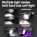 Linterna de carga portátil multifuncional con zoom de alta luminosidad para exteriores, IP44, con caja de alta gama, estroboscopio de luz fuerte y zoom telescópico, linterna magnética, batería de ultra larga duración para exteriores, luz de trabajo COB, luz lateral multifuncional - Image 2