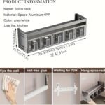 Contenedores de Especias de 3/4/5 Niveles para la Cocina, Estante de Especias, Organizador de Gabinete, Estante Grande para Especias, Organización de Cocina, Material de Aluminio Resistente al Óxido, Gran Capacidad, Estante de Especias Deslizante, Esencial para el Almacenamiento de Cocina, No Requiere Perforación - Image 6