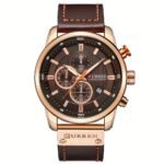 Reloj Deportivo Cronógrafo para Hombre, Reloj de Pulsera de Cuarzo Impermeable con Esfera Luminosa, Correa de Cuero Reloj de Negocios Casual, Reloj Multifunción Duradero para Uso Diario Running Gimnasio Oficina Regalo - Image 3