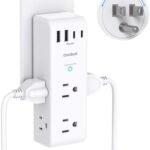 Surge Protector Outlet Extender - with Rotating Plug, 6 AC Multi Plug Outlet with 4 USB Ports (2 USB C), 1800J Wall Charger, 3-Sided Power Strip with Spaced Outlet Splitter for Home, Office, Travel : Tools & Home Improvement
