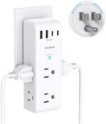Surge Protector Outlet Extender - with Rotating Plug, 6 AC Multi Plug Outlet with 4 USB Ports (2 USB C), 1800J Wall Charger, 3-Sided Power Strip with Spaced Outlet Splitter for Home, Office, Travel : Tools & Home Improvement