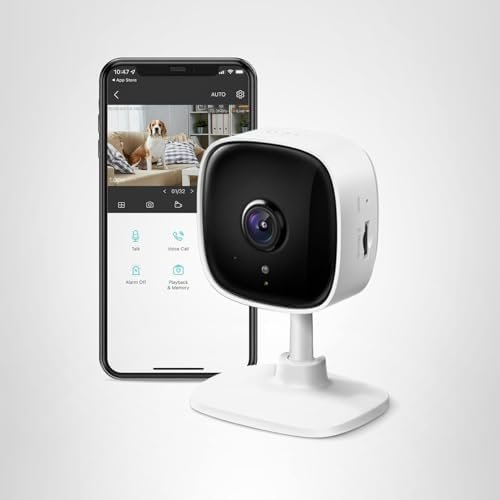 31XtUFeaEeL._AC_.jpg TP-Link Tapo 1080P Indoor Security Camera for Baby Monitor, Dog Camera w/Motion Detection, 2-Way Audio Siren, Night Vision, Cloud & SD Card Storage, Works w/Alexa & Google Home (Tapo C100) : Electronics - Image 1