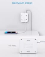 Surge Protector Power Strip - HANYCONY 8 Outlets 4 USB (2 USB C) Charging Ports, Multi Plug Outlet Extender, 5Ft Braided Extension Cord, Flat Plug Wall Mount Desk Charging Station for Home Office ETL : Electronics - Image 6