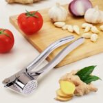 Exprimidor de Ajo y Picador de Jengibre Manual de Acero Inoxidable - Picadora de Carne Portátil de Alta Resistencia para Cocina, No Necesita Electricidad, Herramienta de Trituración de Ajo Fácil de Limpiar para Hierbas Frescas e Ingredientes - Image 3