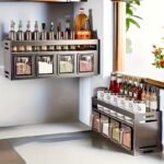 Contenedores de Especias de 3/4/5 Niveles para la Cocina, Estante de Especias, Organizador de Gabinete, Estante Grande para Especias, Organización de Cocina, Material de Aluminio Resistente al Óxido, Gran Capacidad, Estante de Especias Deslizante, Esencial para el Almacenamiento de Cocina, No Requiere Perforación - Image 2
