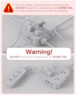 Surge Protector Power Strip - HANYCONY 8 Outlets 4 USB (2 USB C) Charging Ports, Multi Plug Outlet Extender, 5Ft Braided Extension Cord, Flat Plug Wall Mount Desk Charging Station for Home Office ETL : Electronics - Image 8