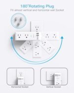 Surge Protector Outlet Extender - with Rotating Plug, 6 AC Multi Plug Outlet with 4 USB Ports (2 USB C), 1800J Wall Charger, 3-Sided Power Strip with Spaced Outlet Splitter for Home, Office, Travel : Tools & Home Improvement - Image 3