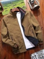 Chaqueta Reversible de Manga Larga con Solapa para Hombre, Estilo Utilitario, Holgada, Casual, con Cremallera, Abrigo Fácil, Cuello Alto, Ropa para Otoño Invierno - Image 4