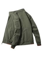 Chaqueta Reversible de Manga Larga con Solapa para Hombre, Estilo Utilitario, Holgada, Casual, con Cremallera, Abrigo Fácil, Cuello Alto, Ropa para Otoño Invierno - Image 7