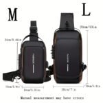 Mochila Antirrobo para Motocicleta con Candado, Bolso Convertible de Bandolera, Cierre de Cremallera y Compartimento Antirrobo, Correa de Hombro Ajustable - Ideal para Viajes, Desplazamientos y Motociclismo - Opciones de Tamaño Grande/Pequeño - Bolso de Bandolera Seguro para Hombres, Bolso Urbano - Image 4