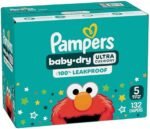Pampers Diapers - Baby Dry - Size 5, 132 Count, Absorbent Disposable Infant Diaper (Packaging May Vary) : Baby - Image 12