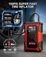 GOOLOO A3 Jump Starter with Air Compressor, 3000A Portable Car Battery Booster (9.0 Gas/6.5L Diesel) with 150PSI Auto-Shutoff Tire Inflator, 12V Supersafe Lithium Jump Box Car Battery Jumper Starter : Automotive - Image 3