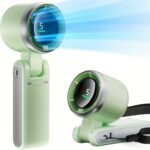 Ventilador Portátil Mini Turbina Recargable USB, 5 Velocidades de Viento, 13550 RPM, Hasta 10 Horas de Funcionamiento, Ventilador de Mano/Cuello/Escritorio 3 en 1 Plegable y Silencioso para Playa/Exteriores/Hogar/Oficina - Image 7