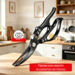 Tijeras de Cocina Profesionales Duraderas - Tijeras de Chef de Acero Inoxidable Afiladas con Hojas de Precisión, Agarre Antideslizante - Ideales para Cocinar, Asar a la Parrilla, Aves, Carne y Verduras - Adecuadas Tanto para Cocinas Comerciales Como Domésticas - Diseño Fácil de Limpiar - Image 3