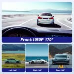 Cámara de tablero para coche de 4 canales 1080P delantera, 720P izquierda/derecha/trasera - Pantalla LED, control por botón pulsador, batería de litio recargable, monitor de aparcamiento 24/7, cámara de visión trasera, monitor de cámara de visión trasera | Accesorios modernos para coche | Cámara con - Image 8