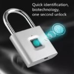 Cerradura Inteligente con Reconocimiento Avanzado de Huellas Dactilares - Estructura, Recargable por USB, Cerradura de Seguridad con Tecnología de Apertura por Huellas Dactilares - Imprescindible para una Vida Inteligente en el Hogar y la Oficina, Adecuada para Cerraduras de Mochilas de Viaje, Cerraduras de Almacén, Att