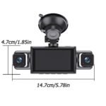 Cámara de tablero para coche de 4 canales 1080P delantera, 720P izquierda/derecha/trasera - Pantalla LED, control por botón pulsador, batería de litio recargable, monitor de aparcamiento 24/7, cámara de visión trasera, monitor de cámara de visión trasera | Accesorios modernos para coche | Cámara con - Image 11