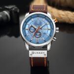 Reloj Deportivo Cronógrafo para Hombre, Reloj de Pulsera de Cuarzo Impermeable con Esfera Luminosa, Correa de Cuero Reloj de Negocios Casual, Reloj Multifunción Duradero para Uso Diario Running Gimnasio Oficina Regalo - Image 11