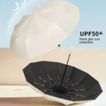 Paraguas Auto Plegable Doble Varilla Resistente al Viento Compacto Duradero Viaje Accesorio de Desplazamiento Tela de Alta Densidad Regalo Portátil para Vacaciones Apertura y Cierre Automático, Fácil para el Desplazamiento Diario Mini Tamaño Compacto, Ligero para Viajar Varillas de Doble Refuerzo - Image 8