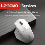 Ratón Inalámbrico Lenovo con Diseño Ergonómico, Ideal para Gaming y Uso en Oficina, Botones Silenciosos para una Operación Cómoda, Conectividad de Modo Dual, Batería de Gran Capacidad y Latencia Ultra Baja