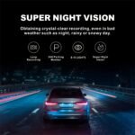 Cámara de tablero para coche de 4 canales 1080P delantera, 720P izquierda/derecha/trasera - Pantalla LED, control por botón pulsador, batería de litio recargable, monitor de aparcamiento 24/7, cámara de visión trasera, monitor de cámara de visión trasera | Accesorios modernos para coche | Cámara con - Image 9
