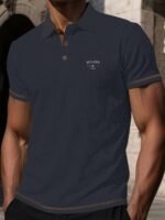 Camiseta de hombre de manga corta de verano, de alta gama, con botones y malla, camiseta de manga corta - Image 8