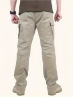 Pantalones cargo tácticos ligeros para hombre con múltiples bolsillos - Poliéster transpirable, aptos para senderismo, entrenamiento y pesca al aire libre, pantalones de exterior | Estilo deportivo | Tejido duradero, equipo de acampada, lavables a máquina, diseño de color liso, sin cinturón - Image 9