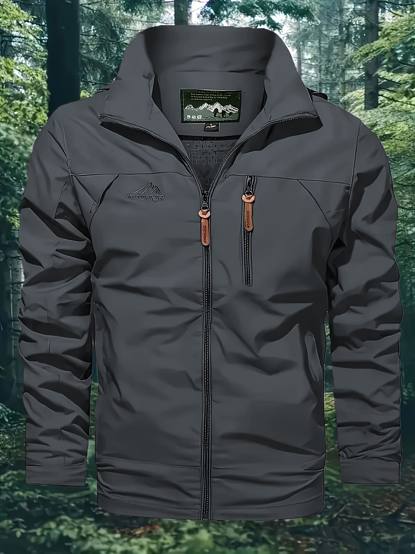 8213233b-90e8-49fa-82c7-a8f9462172fe.jpg Chaqueta delgada con capucha para hombre, esta chaqueta con capucha está diseñada para primavera y otoño. El material delgado es ideal para el clima de transición no muy frío ni muy caliente. No tiene un tacto restringido y voluminoso, ya sea para ir al trabajo en la ciudad o para hacer senderismo en las afueras. - Image 1