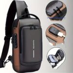 Mochila Antirrobo para Motocicleta con Candado, Bolso Convertible de Bandolera, Cierre de Cremallera y Compartimento Antirrobo, Correa de Hombro Ajustable - Ideal para Viajes, Desplazamientos y Motociclismo - Opciones de Tamaño Grande/Pequeño - Bolso de Bandolera Seguro para Hombres, Bolso Urbano