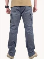 Pantalones cargo tácticos ligeros para hombre con múltiples bolsillos - Poliéster transpirable, aptos para senderismo, entrenamiento y pesca al aire libre, pantalones de exterior | Estilo deportivo | Tejido duradero, equipo de acampada, lavables a máquina, diseño de color liso, sin cinturón - Image 10
