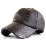Gorra de béisbol de cuero PU de alta calidad para hombre, cierre ajustable con broche - Diseño retro JAM 1993 en relieve, gorra casual negra, adecuada para Navidad y actividades al aire libre, la misma gorra de béisbol ajustable para mujer