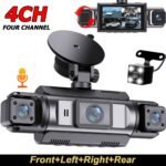 Cámara de tablero para coche de 4 canales 1080P delantera, 720P izquierda/derecha/trasera - Pantalla LED, control por botón pulsador, batería de litio recargable, monitor de aparcamiento 24/7, cámara de visión trasera, monitor de cámara de visión trasera | Accesorios modernos para coche | Cámara con - Image 6