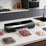 El sellador al vacío de alimentos recargable por USB HOTU viene con 10 bolsas de vacío, lo que lo hace perfecto para cocinas interiores y viajes de camping al aire libre. Es una opción ideal para conservar alimentos, snacks, carnes, frutas y verduras. - Image 8