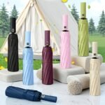 Paraguas Auto Plegable Doble Varilla Resistente al Viento Compacto Duradero Viaje Accesorio de Desplazamiento Tela de Alta Densidad Regalo Portátil para Vacaciones Apertura y Cierre Automático, Fácil para el Desplazamiento Diario Mini Tamaño Compacto, Ligero para Viajar Varillas de Doble Refuerzo - Image 5