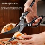 Tijeras de Cocina Profesionales Duraderas - Tijeras de Chef de Acero Inoxidable Afiladas con Hojas de Precisión, Agarre Antideslizante - Ideales para Cocinar, Asar a la Parrilla, Aves, Carne y Verduras - Adecuadas Tanto para Cocinas Comerciales Como Domésticas - Diseño Fácil de Limpiar - Image 4