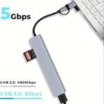 Hub USB C 1 8 en 1 con conector de audio | Compatible con tablets, alimentado por USB, voltaje de funcionamiento de 5V - Image 4