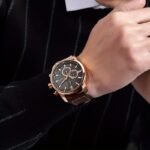 Reloj Deportivo Cronógrafo para Hombre, Reloj de Pulsera de Cuarzo Impermeable con Esfera Luminosa, Correa de Cuero Reloj de Negocios Casual, Reloj Multifunción Duradero para Uso Diario Running Gimnasio Oficina Regalo - Image 9
