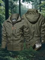 Chaqueta delgada con capucha para hombre, esta chaqueta con capucha está diseñada para primavera y otoño. El material delgado es ideal para el clima de transición no muy frío ni muy caliente. No tiene un tacto restringido y voluminoso, ya sea para ir al trabajo en la ciudad o para hacer senderismo en las afueras. - Image 2